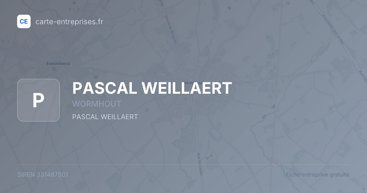 PASCAL WEILLAERT — 331487801 — fiche entreprise
