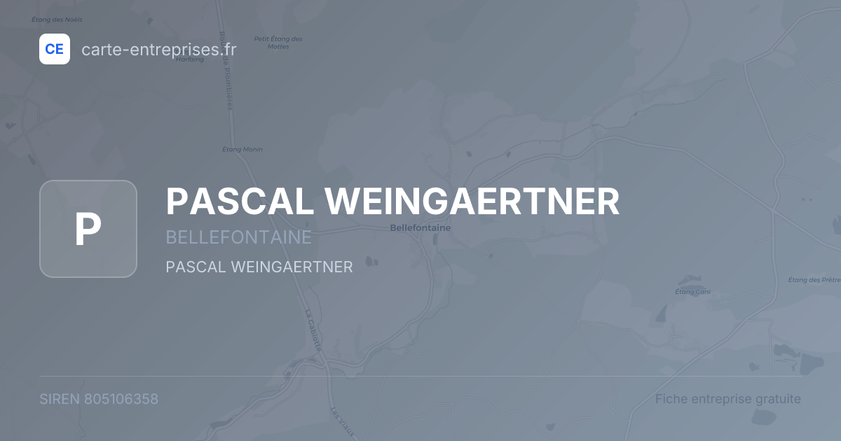 PASCAL WEINGAERTNER — 805106358 — fiche entreprise