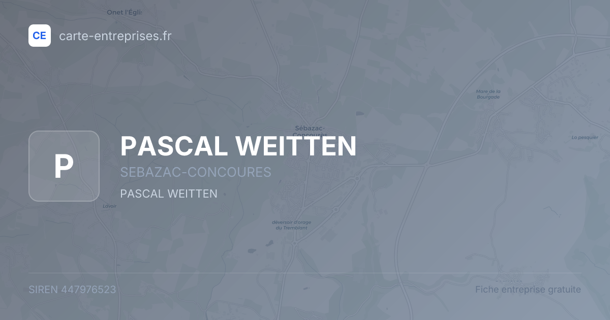 PASCAL WEITTEN — 447976523 — fiche entreprise