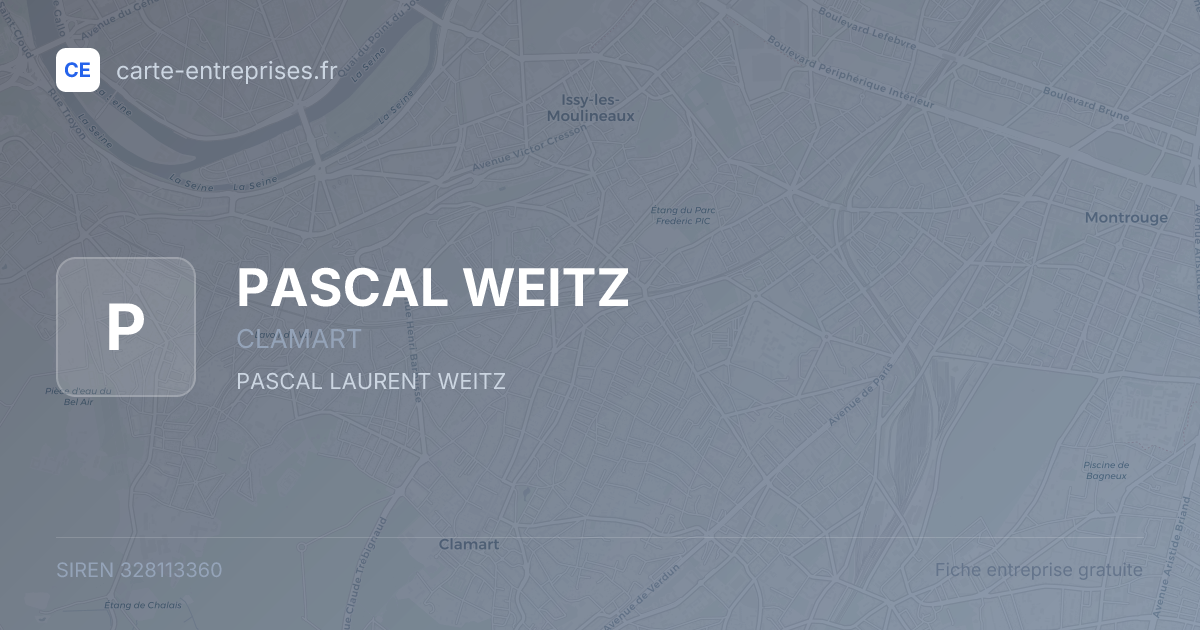 PASCAL WEITZ — 328113360 — fiche entreprise