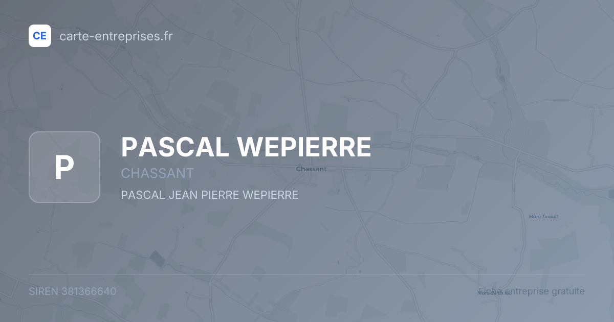 PASCAL WEPIERRE — 381366640 — fiche entreprise