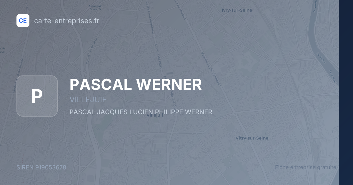 PASCAL WERNER — 919053678 — fiche entreprise