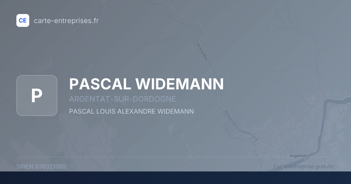 PASCAL WIDEMANN — 838321065 — fiche entreprise