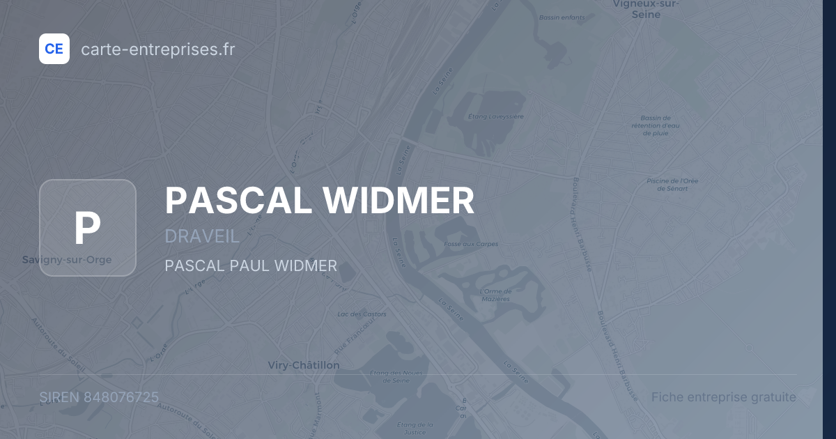 PASCAL WIDMER — 848076725 — fiche entreprise