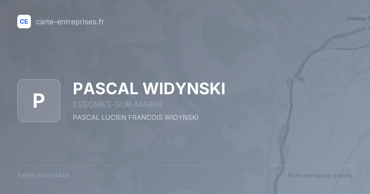 PASCAL WIDYNSKI — 381661446 — fiche entreprise