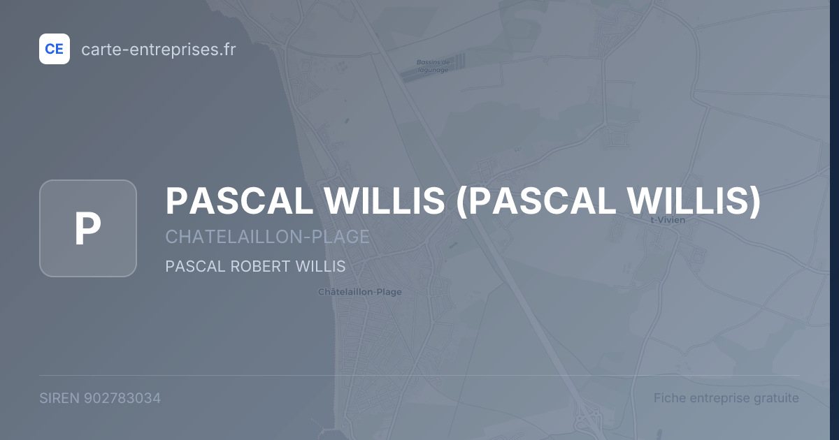 PASCAL WILLIS — 902783034 — fiche entreprise