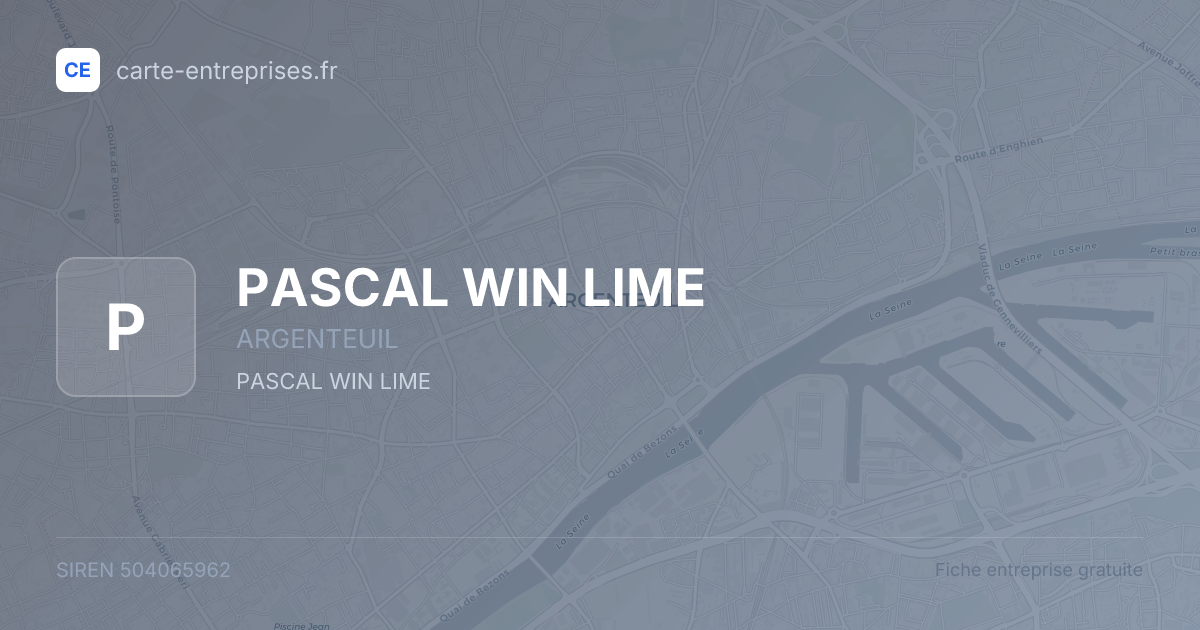 PASCAL WIN LIME — 504065962 — fiche entreprise