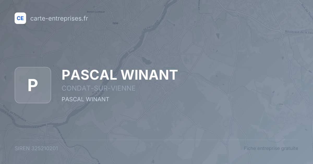 PASCAL WINANT — 325210201 — fiche entreprise