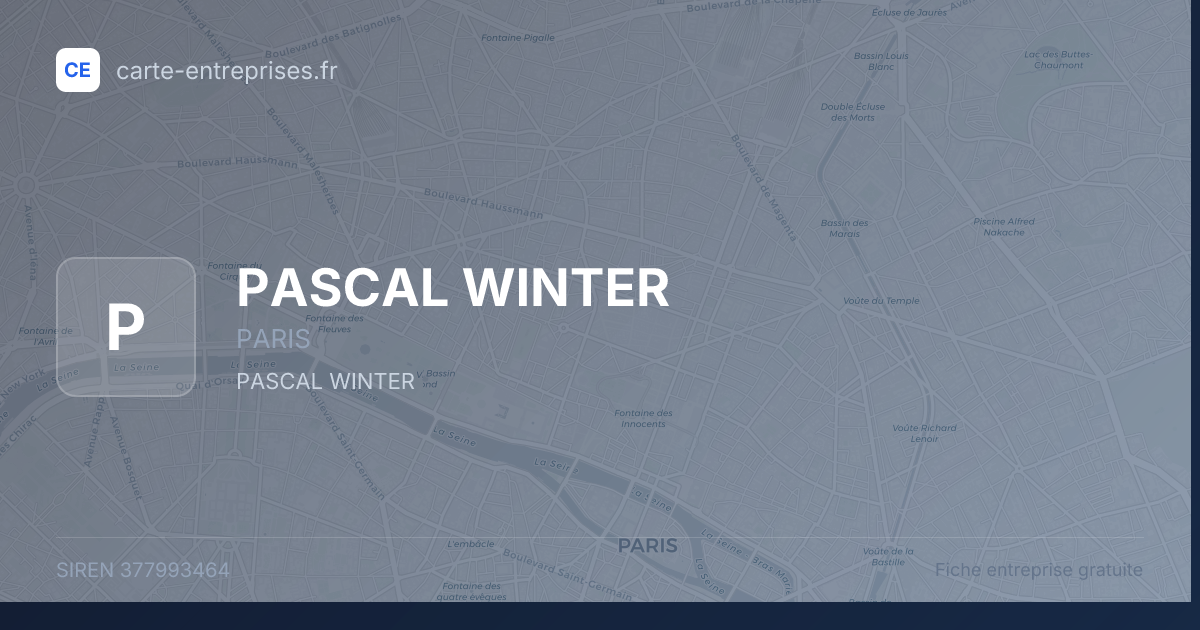 PASCAL WINTER — 377993464 — fiche entreprise