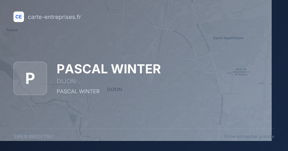 PASCAL WINTER — 890077167 — fiche entreprise