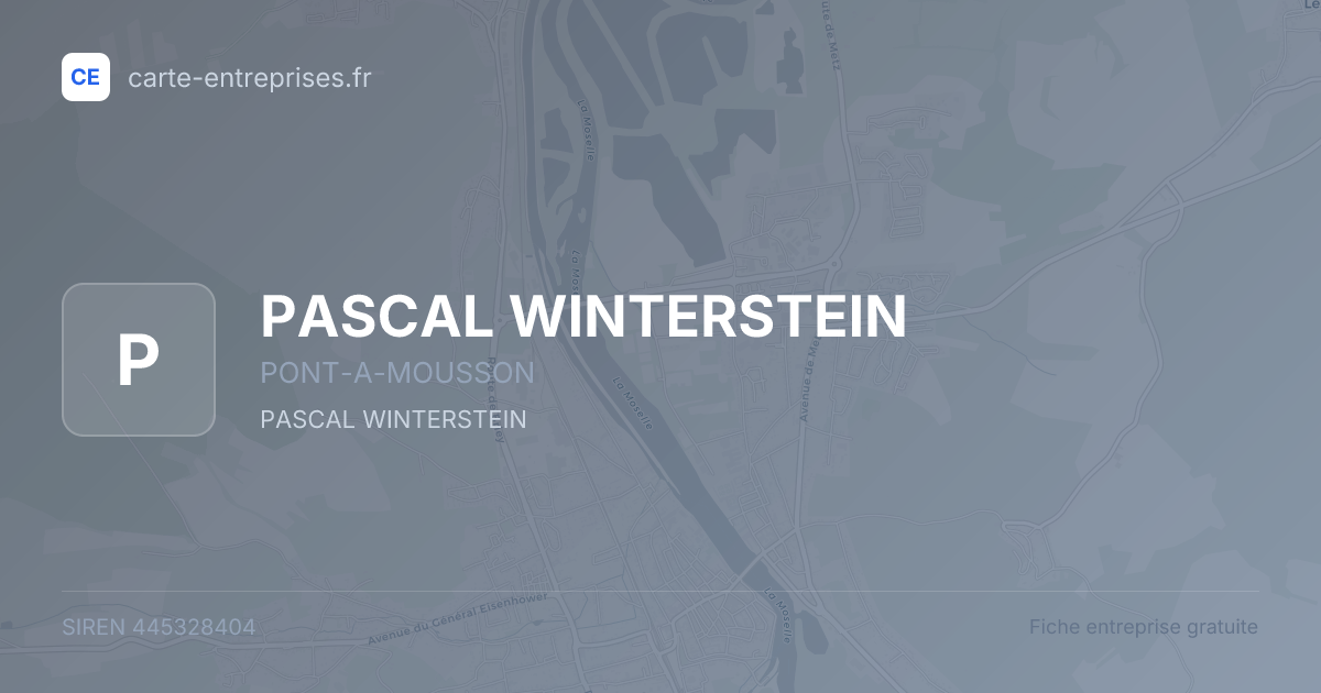 PASCAL WINTERSTEIN — 445328404 — fiche entreprise