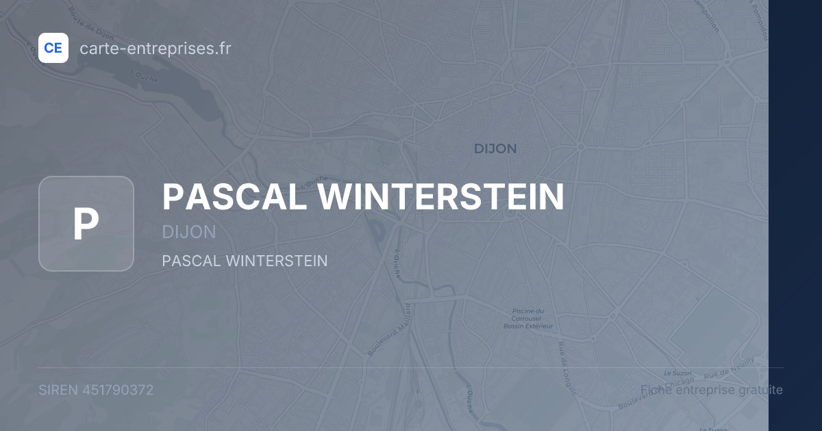 PASCAL WINTERSTEIN — 451790372 — fiche entreprise