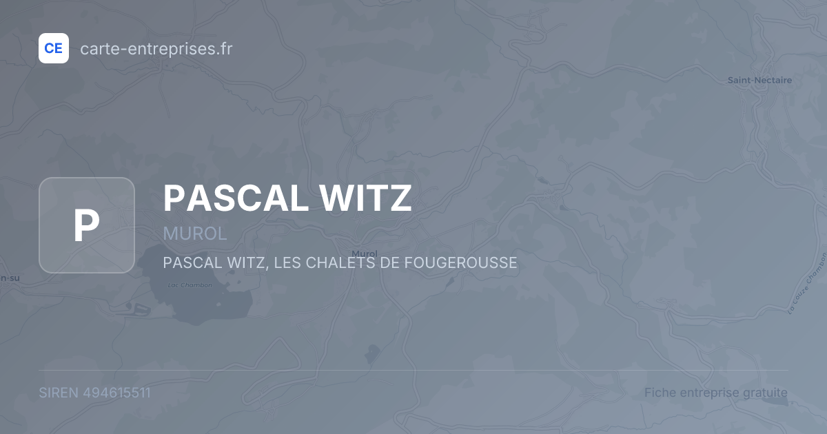 PASCAL WITZ — 494615511 — fiche entreprise