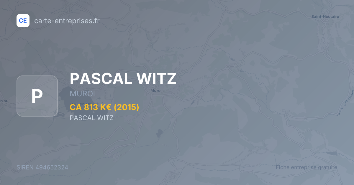 PASCAL WITZ — 494652324 — fiche entreprise