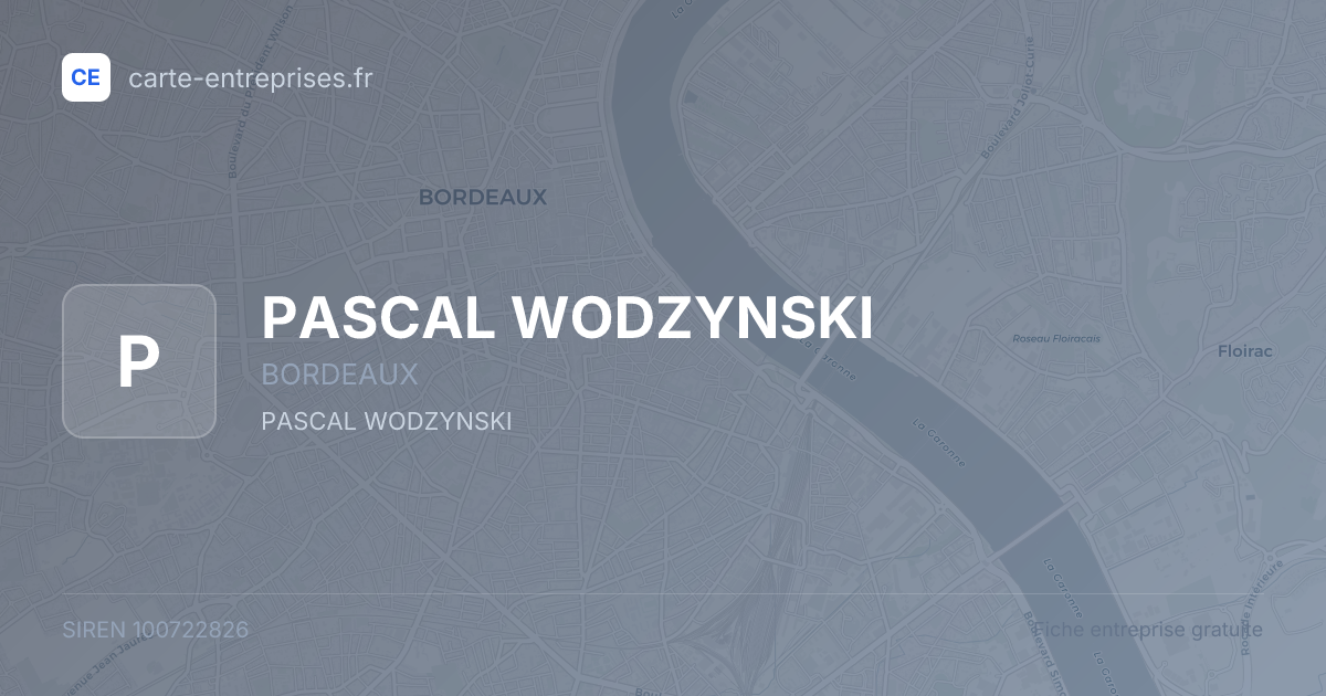 PASCAL WODZYNSKI — 100722826 — fiche entreprise