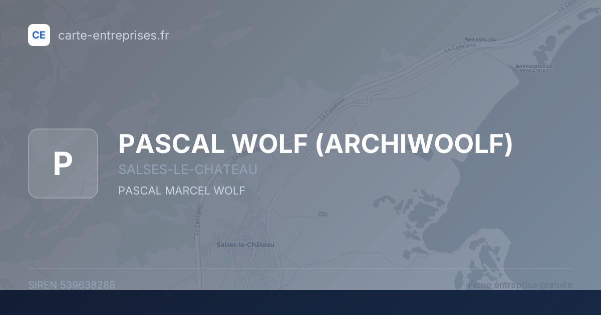 PASCAL WOLF (ARCHIWOOLF) — 539638288 — fiche entreprise