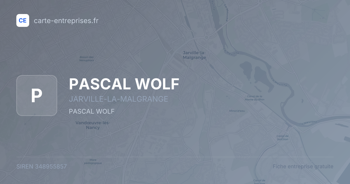 PASCAL WOLF — 348955857 — fiche entreprise