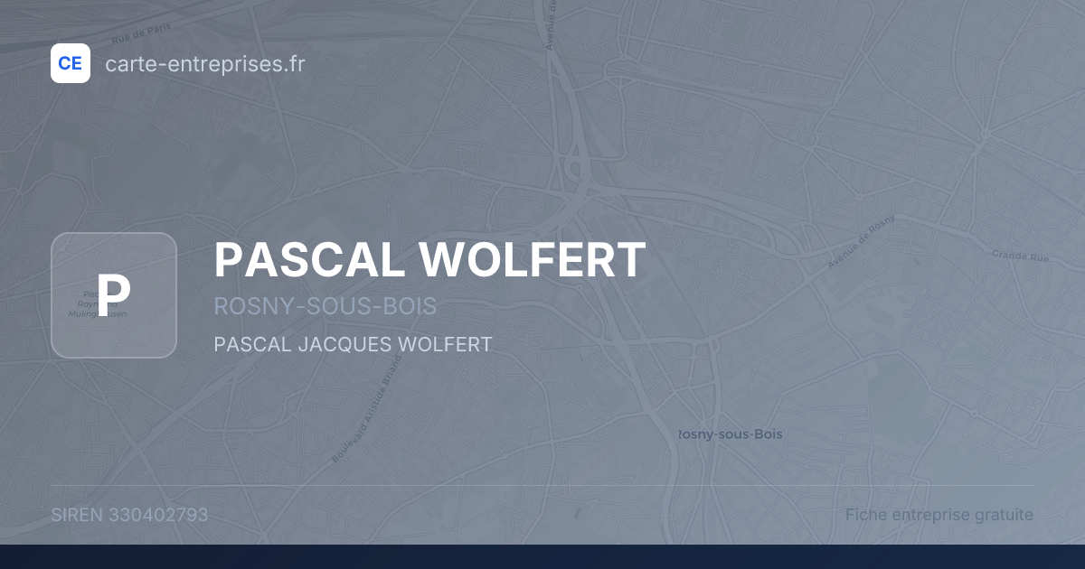 PASCAL WOLFERT — 330402793 — fiche entreprise