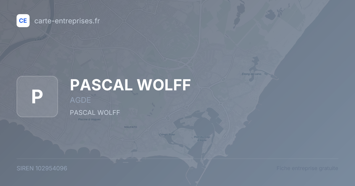 PASCAL WOLFF — 102954096 — fiche entreprise