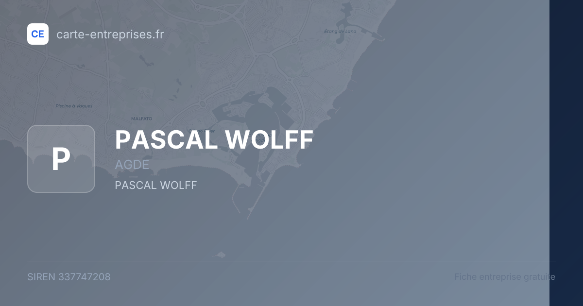 PASCAL WOLFF — 337747208 — fiche entreprise