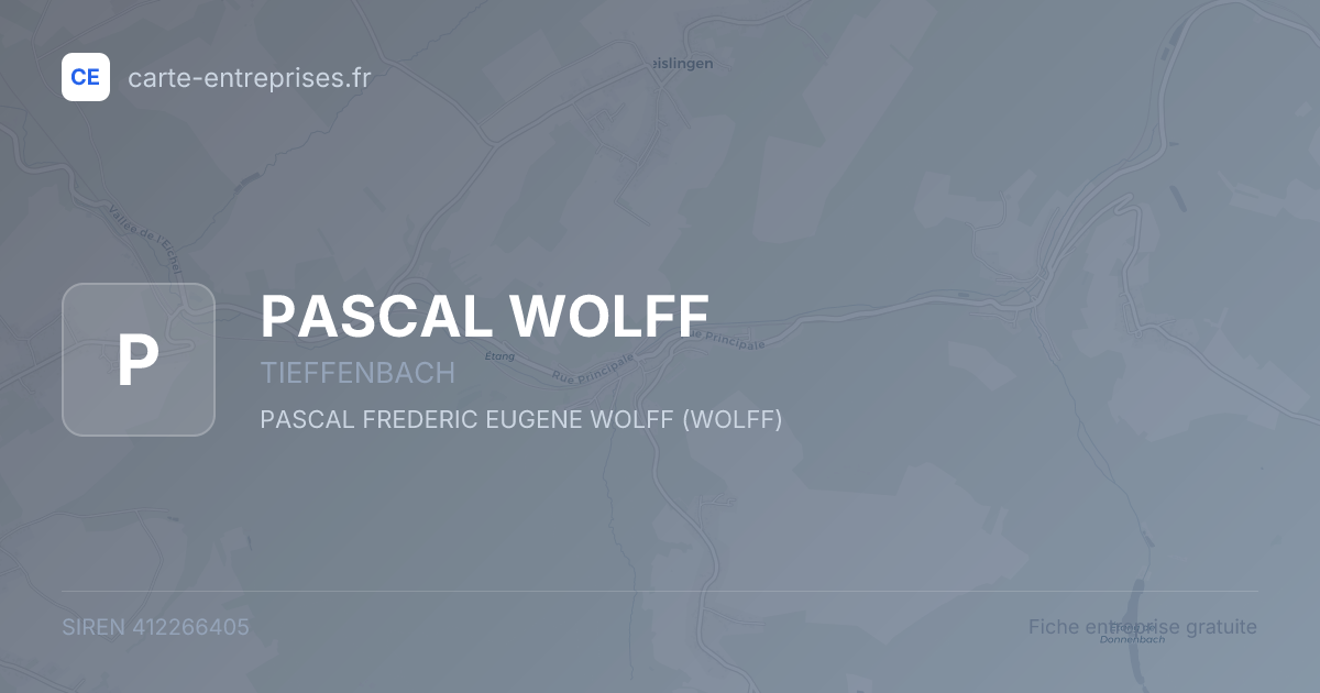 PASCAL WOLFF — 412266405 — fiche entreprise