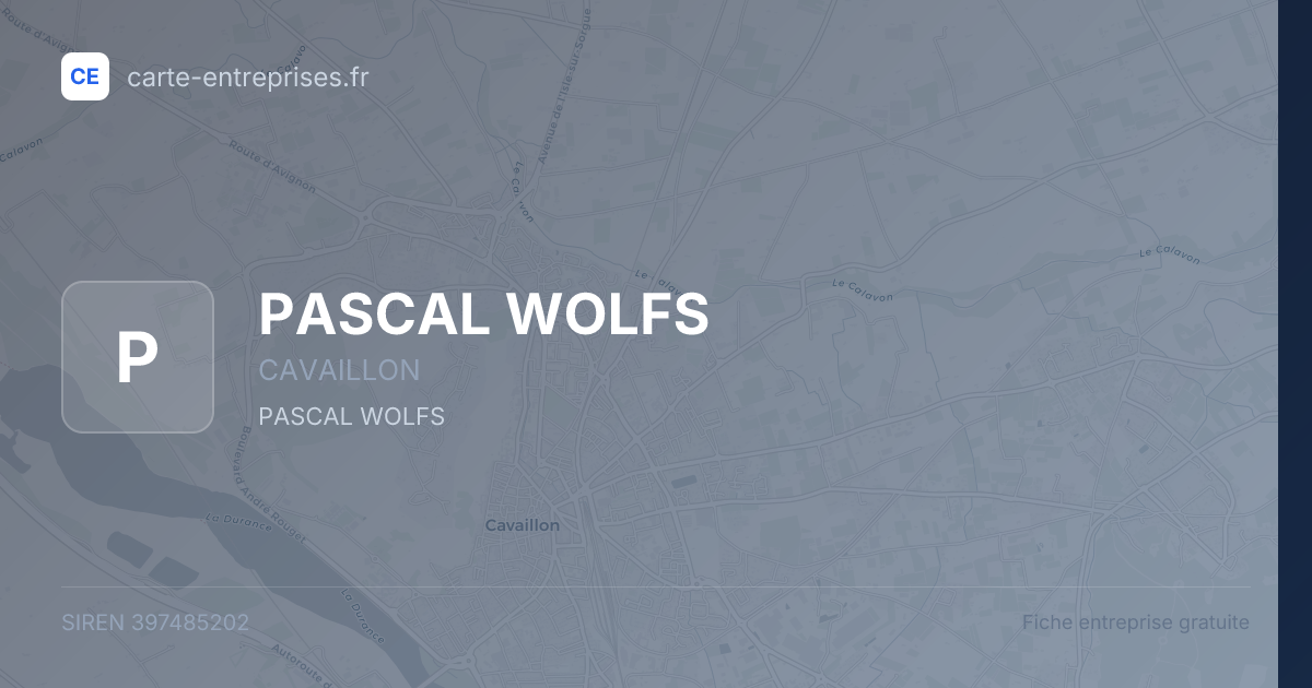 PASCAL WOLFS — 397485202 — fiche entreprise