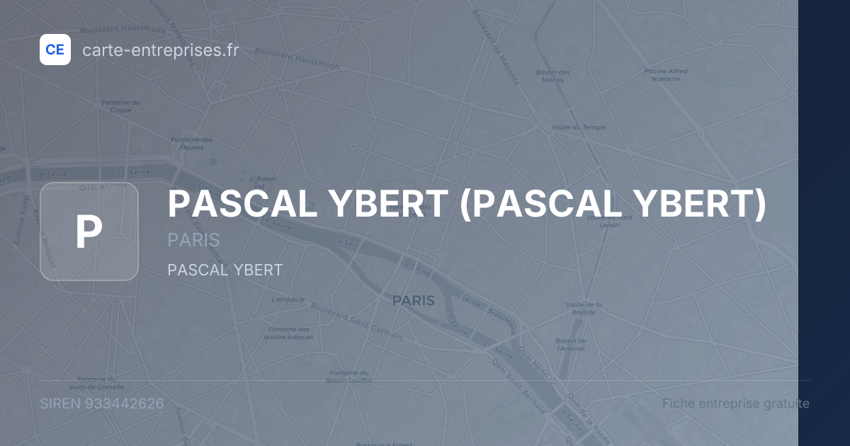 PASCAL YBERT — 933442626 — fiche entreprise
