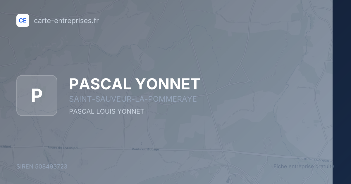 PASCAL YONNET — 508493723 — fiche entreprise