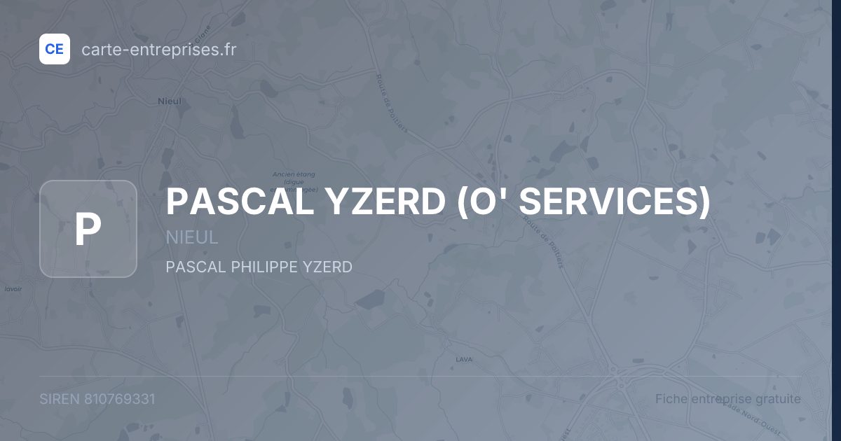 PASCAL YZERD (O' SERVICES) — 810769331 — fiche entreprise