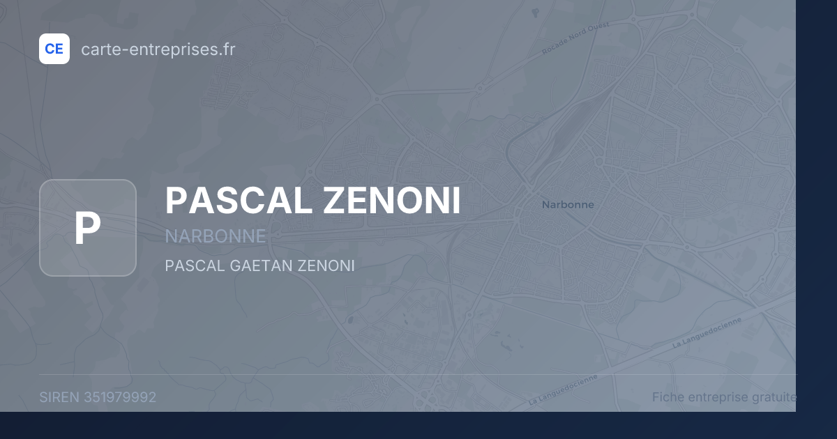 PASCAL ZENONI — 351979992 — fiche entreprise