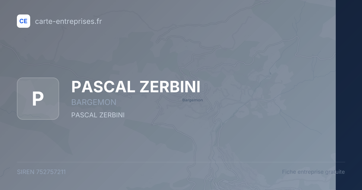 PASCAL ZERBINI — 752757211 — fiche entreprise