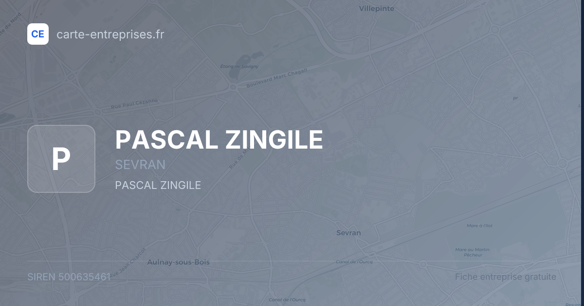 PASCAL ZINGILE — 500635461 — fiche entreprise
