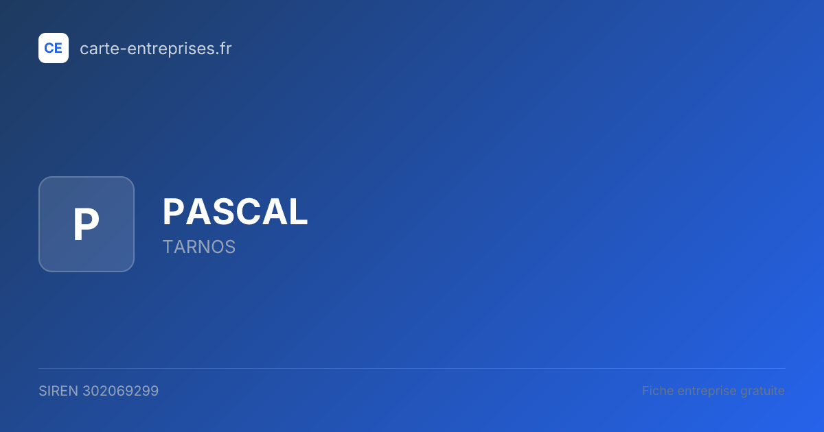 PASCAL — 302069299 — fiche entreprise