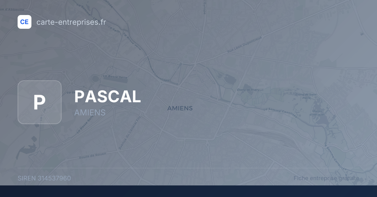 PASCAL — 314537960 — fiche entreprise