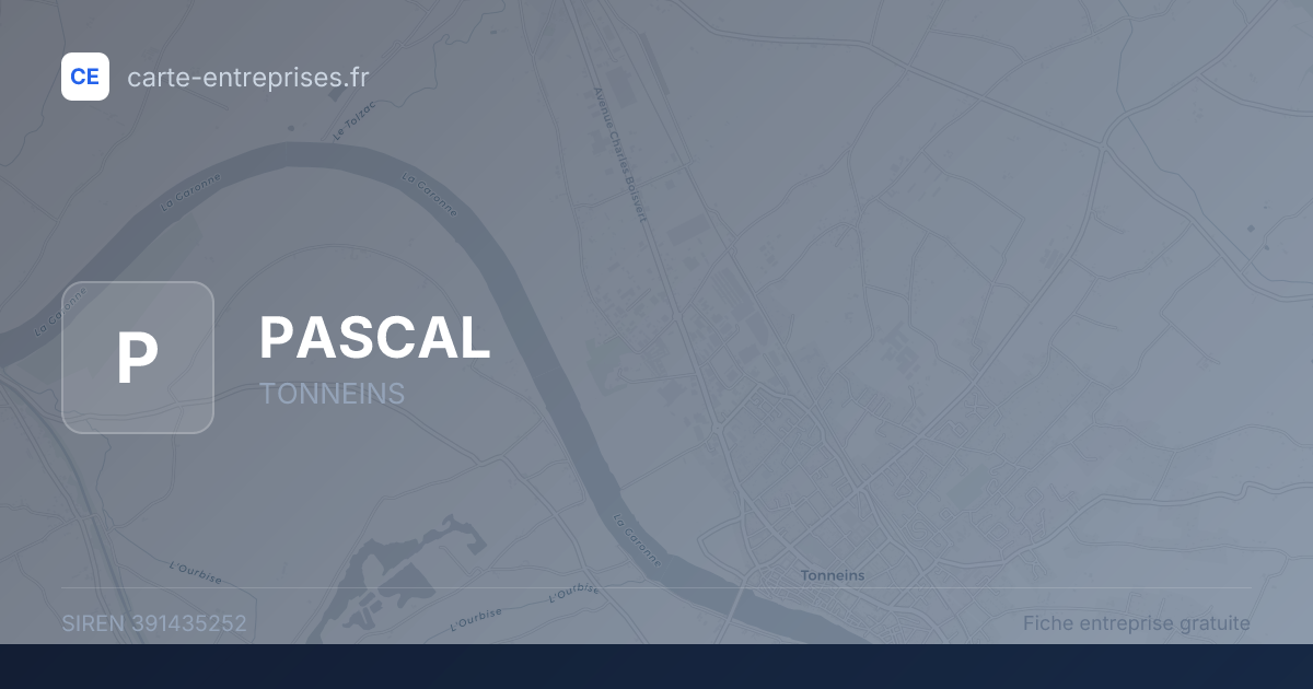 PASCAL — 391435252 — fiche entreprise