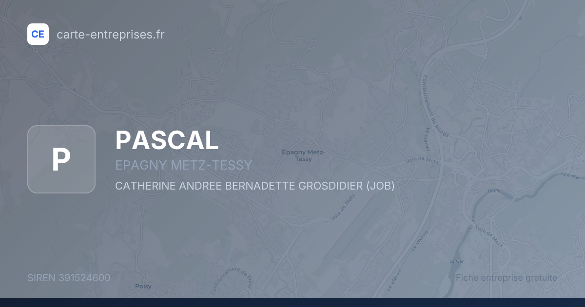PASCAL — 391524600 — fiche entreprise
