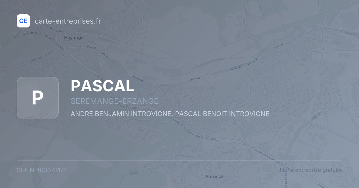 PASCAL — 403073174 — fiche entreprise