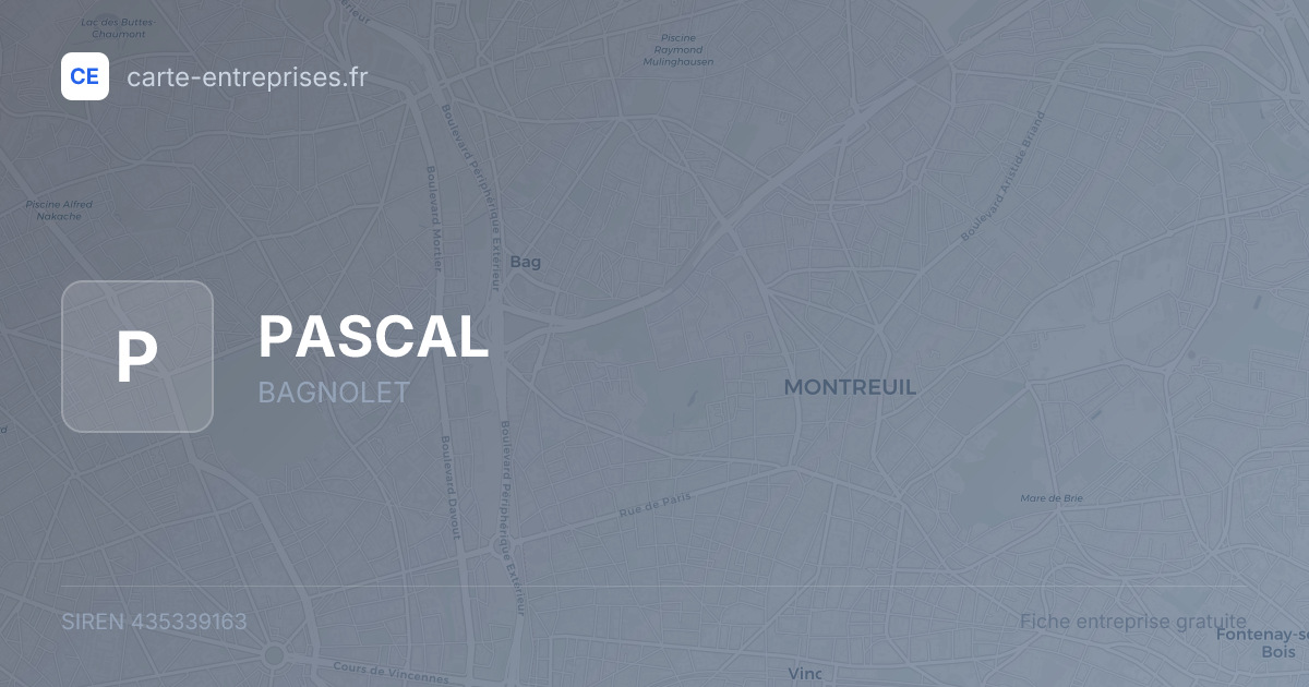 PASCAL — 435339163 — fiche entreprise