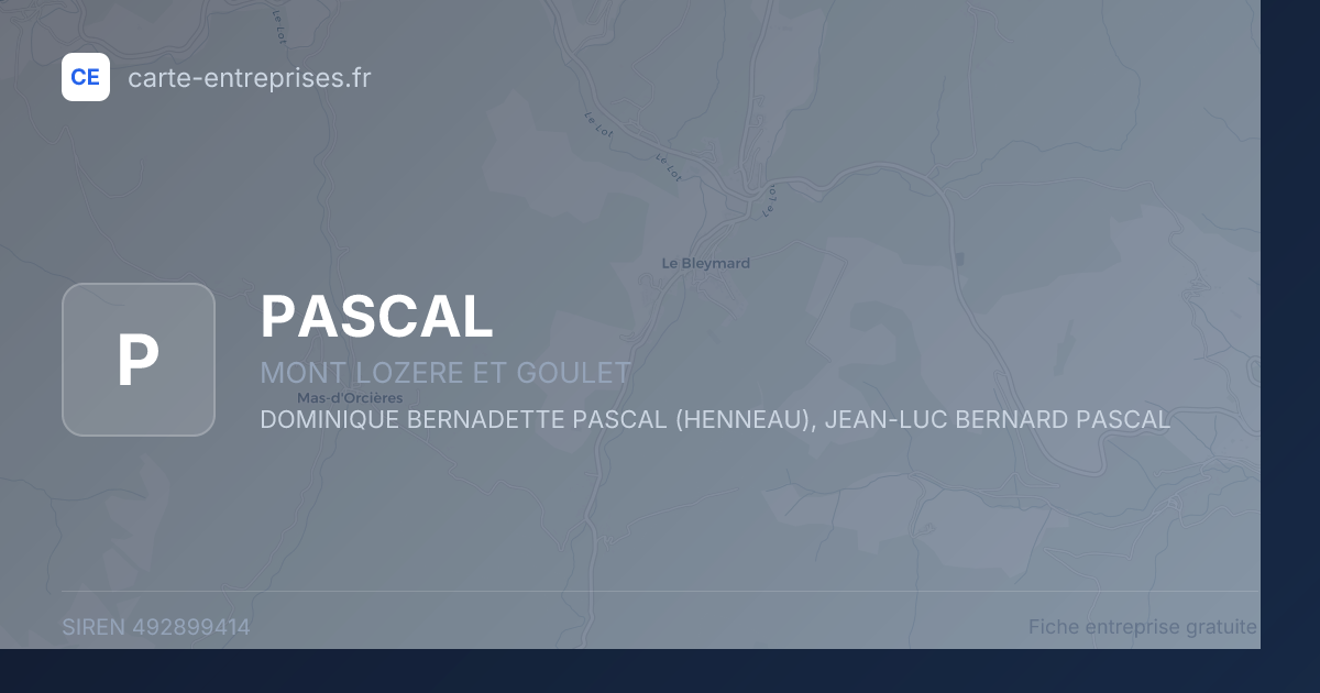 PASCAL — 492899414 — fiche entreprise