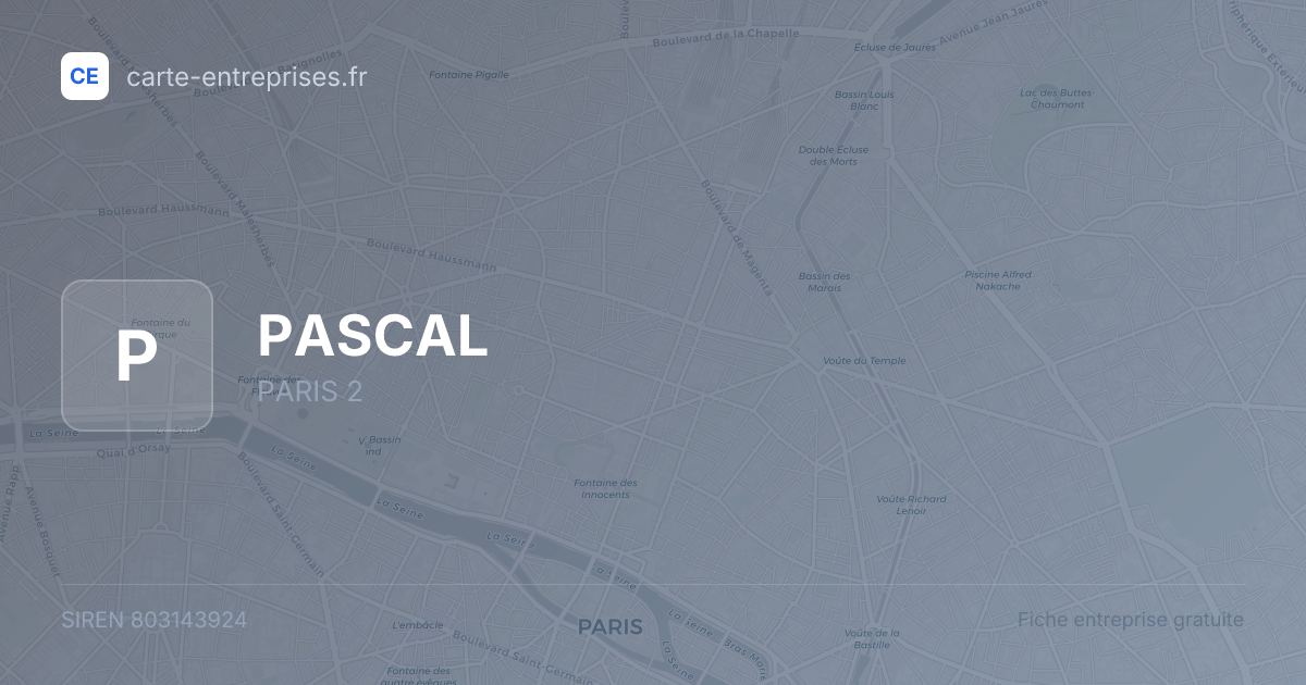 PASCAL — 803143924 — fiche entreprise
