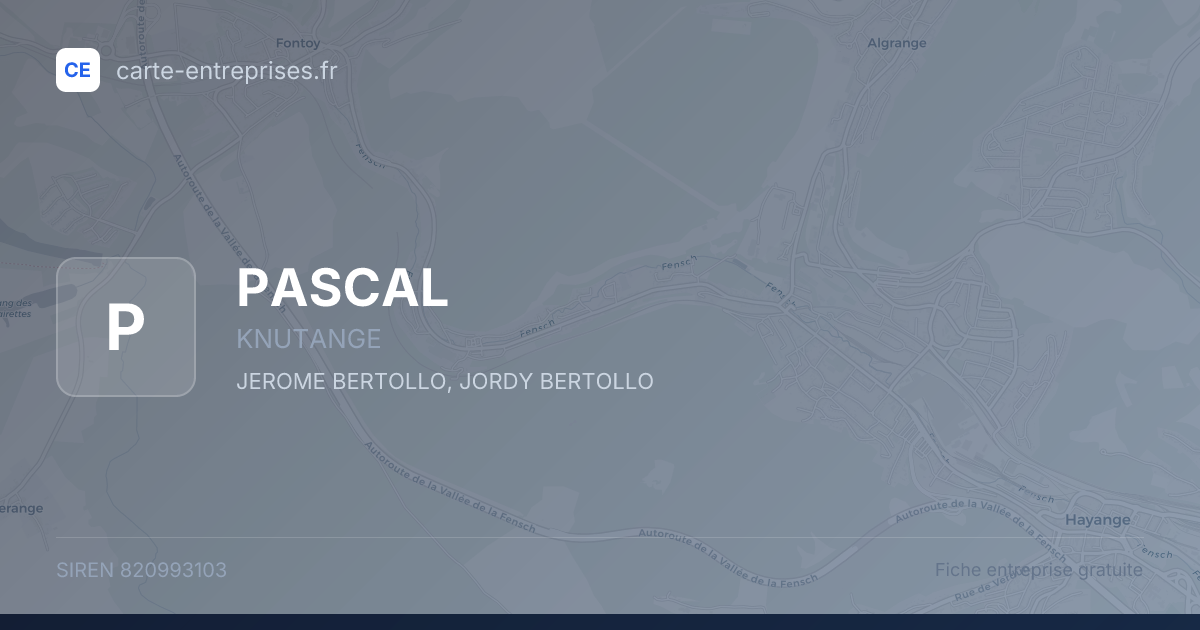 PASCAL — 820993103 — fiche entreprise