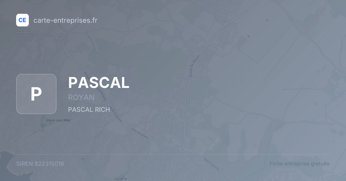 PASCAL — 822315016 — fiche entreprise