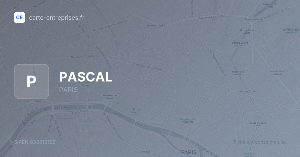 PASCAL — 833212152 — fiche entreprise