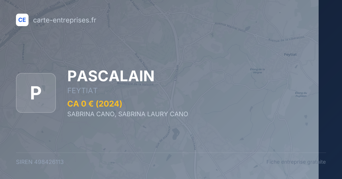 PASCALAIN — 498426113 — fiche entreprise