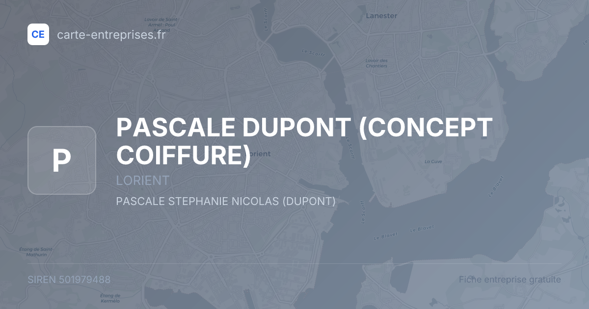 PASCALE DUPONT (CONCEPT COIFFURE) — 501979488 — fiche entreprise