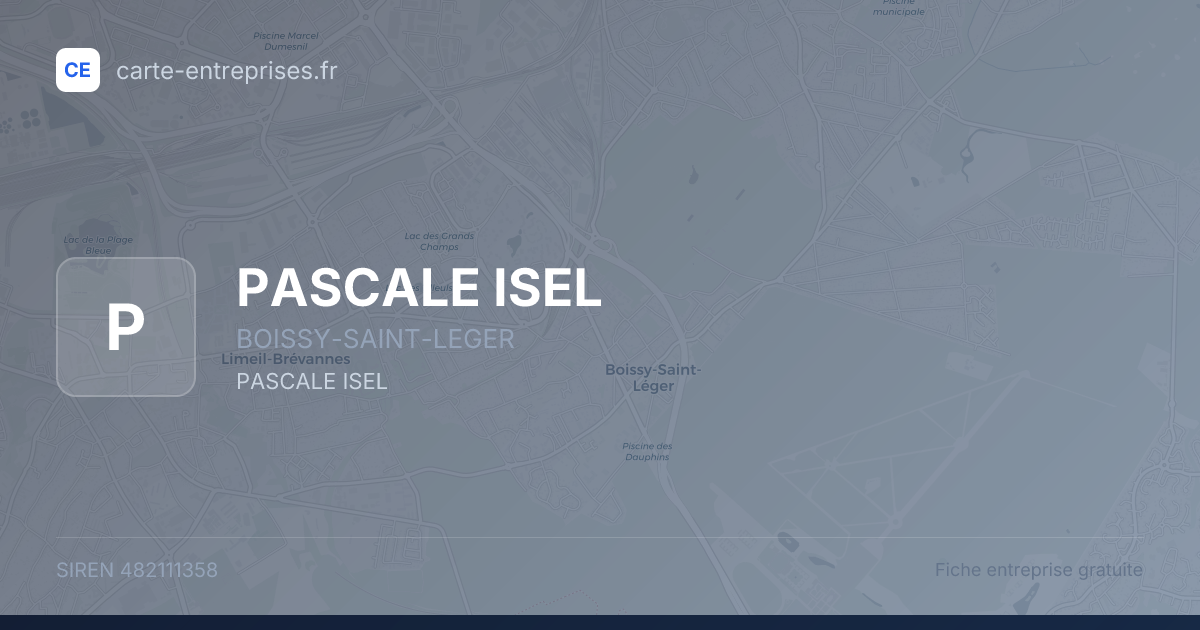 PASCALE ISEL — 482111358 — fiche entreprise