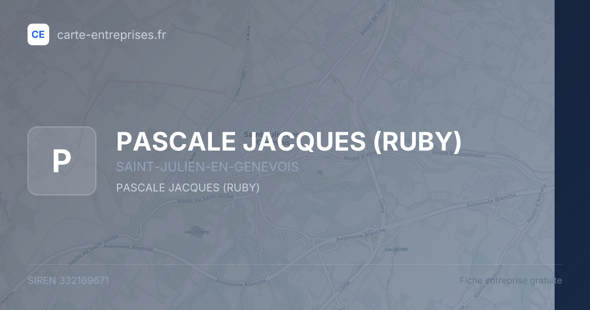 PASCALE JACQUES (RUBY) — 332169671 — fiche entreprise