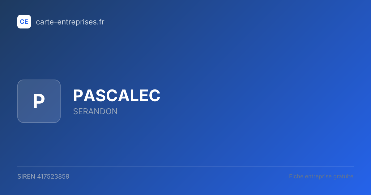 PASCALEC — 417523859 — fiche entreprise