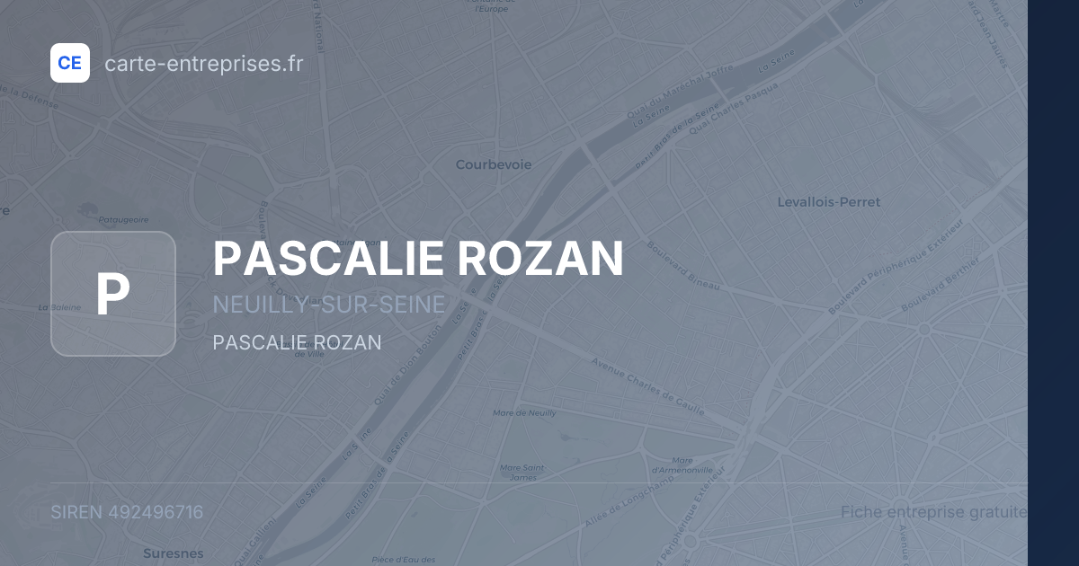 PASCALIE ROZAN — 492496716 — fiche entreprise