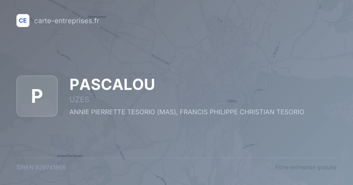 PASCALOU — 829741958 — fiche entreprise